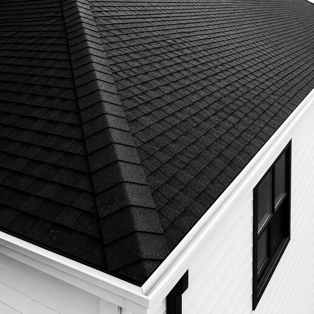 a clean, finished residential roof — proof of quality workmanship