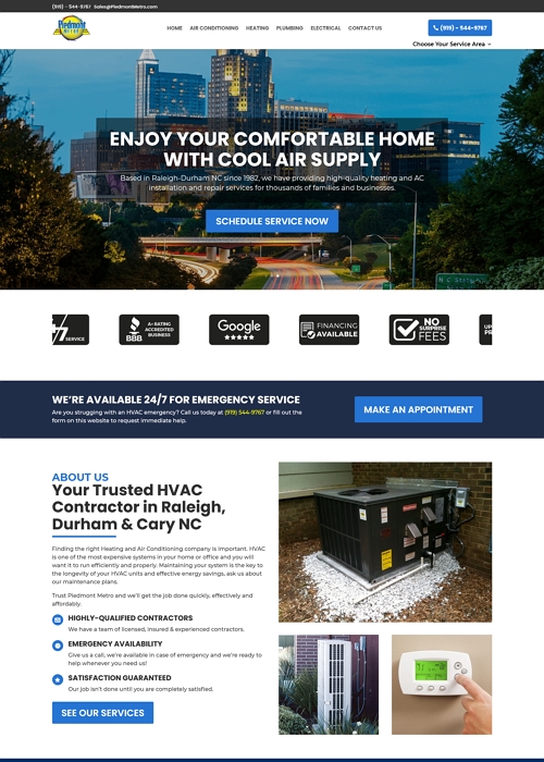 HVAC Website 1 HVAC Service Website Development